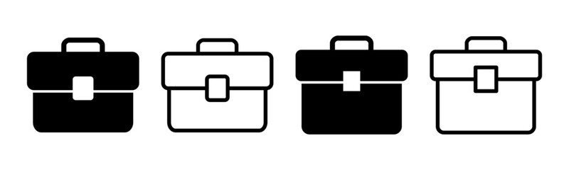 Briefcase icon set illustration. suitcase sign and symbol. luggage symbol.