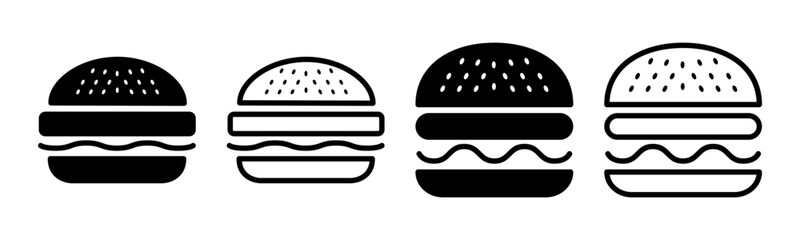 Burger icon set illustration. burger sign and symbol. hamburger