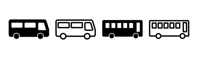 Bus icon set illustration. bus sign and symbol. transport symbol
