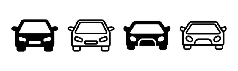Car icon set illustration. car sign and symbol. small sedan