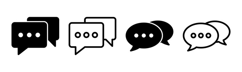 Chat icon set illustration. speech bubble sign and symbol. comment icon. message