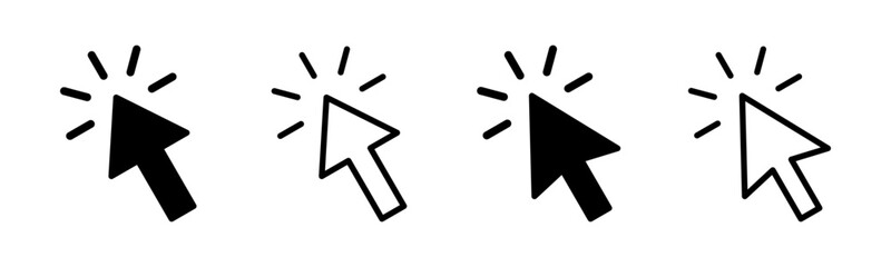Click icon set illustration. pointer arrow sign and symbol. cursor icon