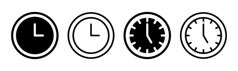 Clock icon set illustration. Time sign and symbol. watch icon