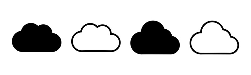 Obraz premium Cloud icon set illustration. cloud sign and symbol