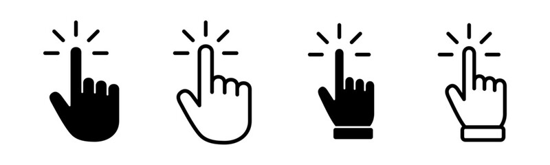 Hand cursor icon set illustration. cursor sign and symbol. hand cursor icon clik