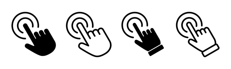 Hand click icon set illustration. pointer sign and symbol. hand cursor icon