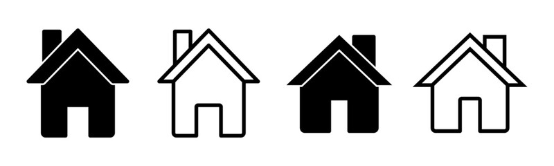 Home icon set illustration. House sign and symbol