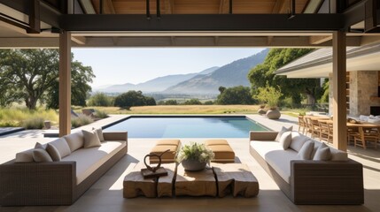 Luxurious villa in the heart of Napa Valley, California - obrazy, fototapety, plakaty