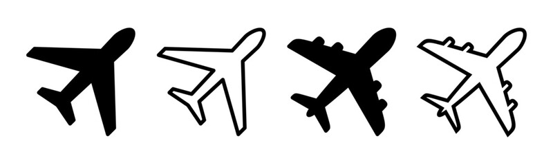 Plane icon set illustration. Airplane sign and symbol. Flight transport symbol. Travel sign. aeroplane