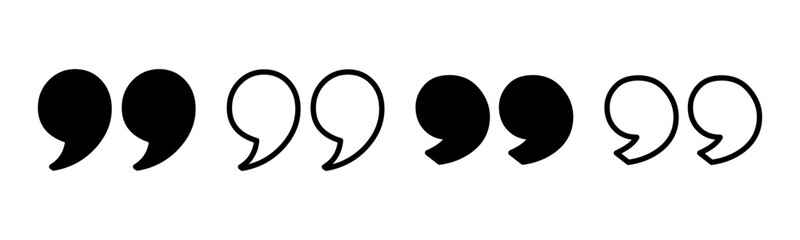 Quote icon set illustration. Quotation mark sign and symbol