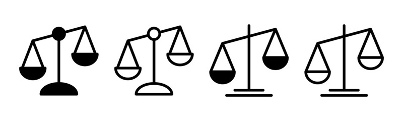 Scales icon set illustration. Law scale icon. Justice sign and symbol