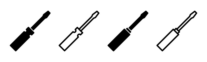 Screwdriver icon set illustration. tools sign and symbol