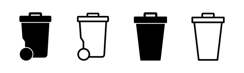 Trash icon set illustration. trash can icon. delete sign and symbol.