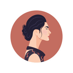 Profile portrait of female avatar s. Strong and brave girl for International Women's day. Symbol of female beauty.