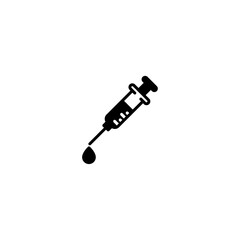 Syringe Glyph Icon - Science and Chemical Elements Icon Vector Illustration Isolated.