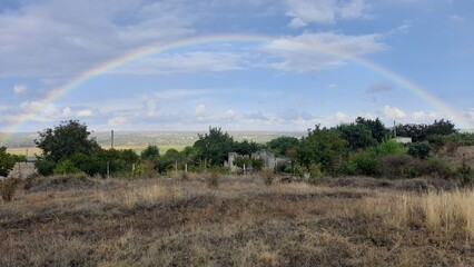 rainbow over the field