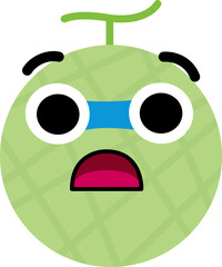 Melon Face Blue Face Scared