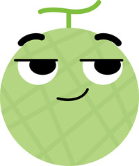 Melon Face Looking Right Know Something