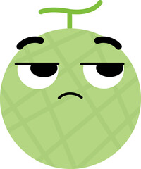 Melon Face Looking Right Mistrust