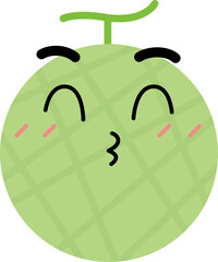 Melon Face Kiss Over Happy Close Eye