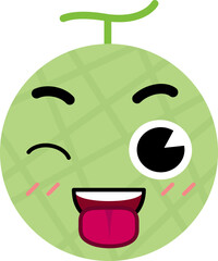 Melon Face Tongue Out Wink