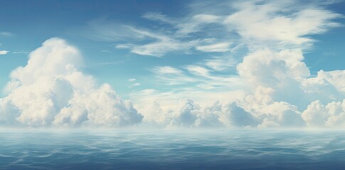 Sunset sky and cloud over the sea background. Generative AI
