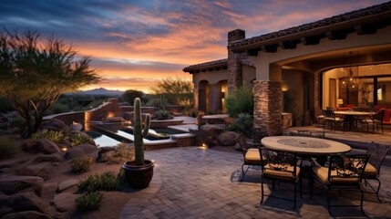 Tuscan style villa in the serene and upscale community of Scottsdale, Arizona, complete with a private courtyard and a spa