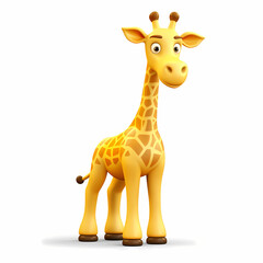 Fototapeta premium Giraffe on White