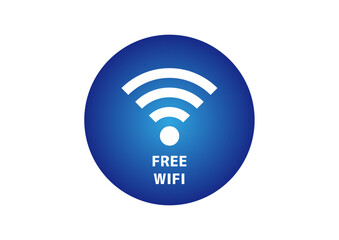 Wi-Fiマーク  透過した青いグラデーションのWiFiマークのイラスト アイコン素材