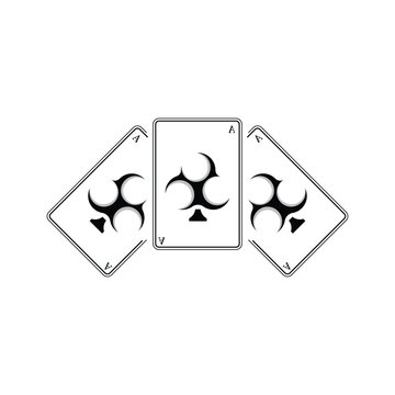 Casino Poker Vintage Logo, Vector Diamonds, Ace, Hearts And Spades, Poker Club Gambling Game Design