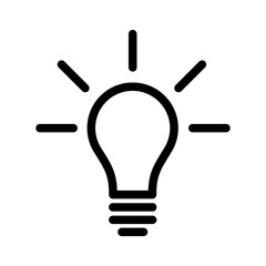 Light bulb line icon. Lighting electric lamp icon. Vector illustration. EPS 10.