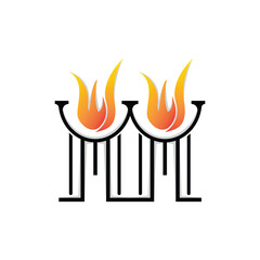 Torch Logo, Fire Design, Letter Logo, Product Brand Icon