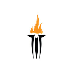 Torch Logo, Fire Design, Letter Logo, Product Brand Icon