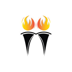 Torch Logo, Fire Design, Letter Logo, Product Brand Icon