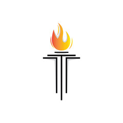 Torch Logo, Fire Design, Letter Logo, Product Brand Icon