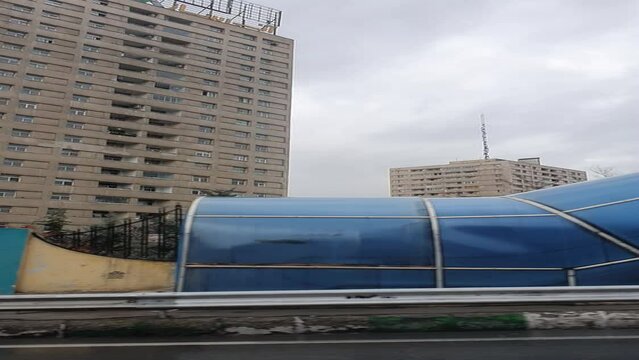 Tehran View - the view of west of tehran during driving, tall towers and residental complex (Ati Saz Complex)