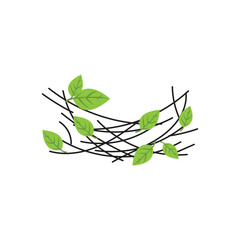 Bird's Nest Logo, Vector Design Illustration Template