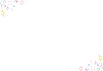 カラフルな宝石の線画のフレーム