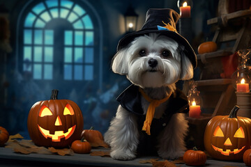 Obraz premium Dogs in Halloween costumes