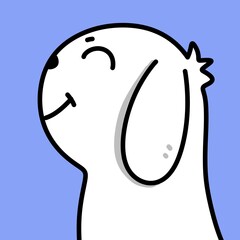 cute dog cartoon on blue background