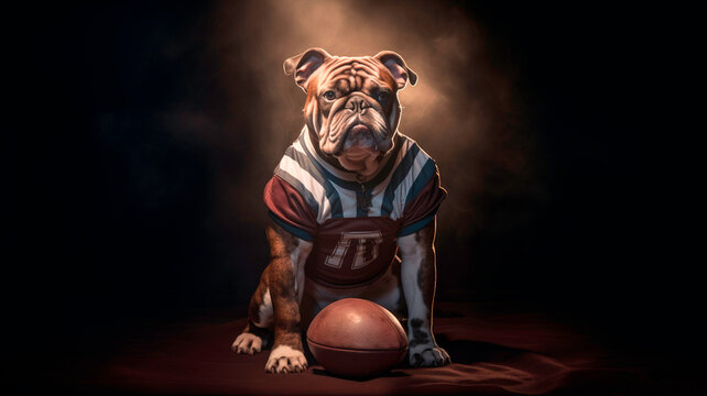 Dog Dressed as a Football Player large