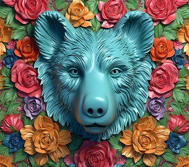 3D Bear Skinny Straight Tumbler Wrap 20 oz