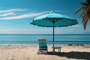 ビーチパラスルと椅子　with generative ai