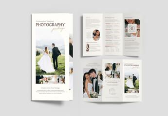 Wedding Photographer Trifold Brochure Leaflet Layout