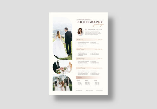 Wedding Photographer Price Pricing Guide Mini Sessions Flyer Poster Layout