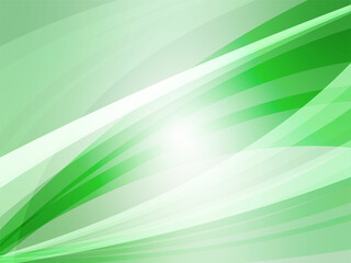 インターネットテクノロジーをイメージした発光色の波形抽象背景イラスト_グリーン