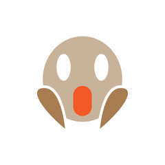Obraz premium Shocked emoji icon design template vector isolated illustration