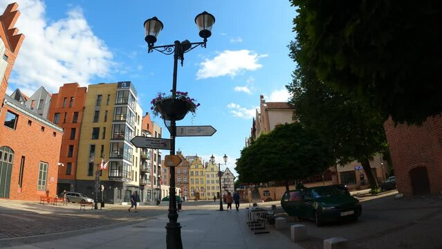 Old town attractions tourists vacation Europe modern. July Elbląg Poland 2023