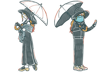 日傘を差す女性