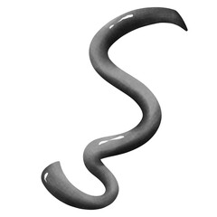 Naklejka premium Black ribbon Graduation Wathercolor Cute Clipart Cartoon